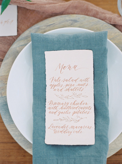 Spring wedding menu