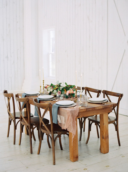 Romantic spring wedding tablescape