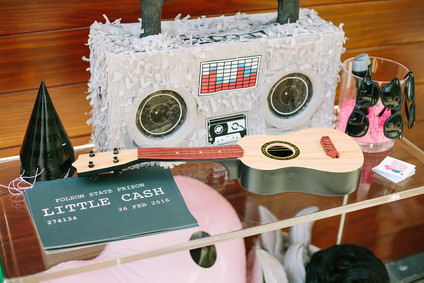 photo booth props for Johnny Cash 1st birthday