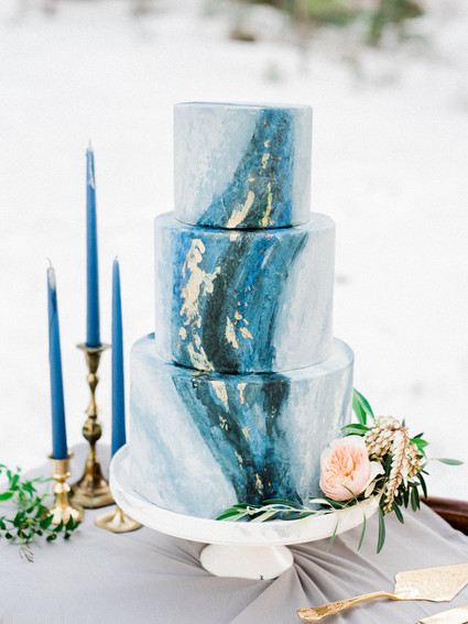Blue wedding cake