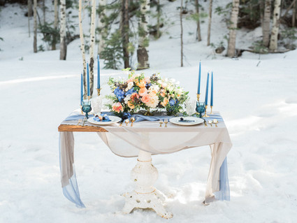 Blue wedding tablescape