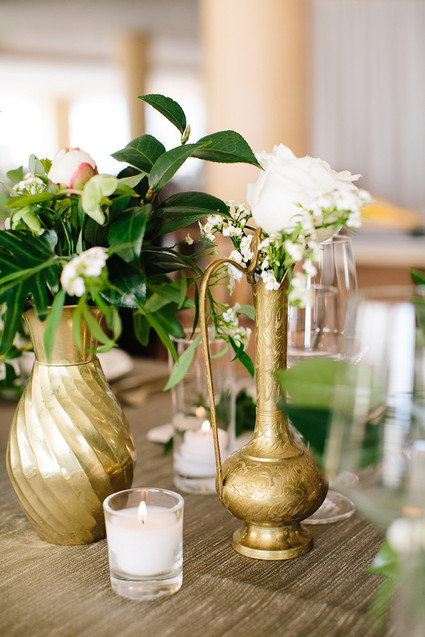 Gold and white wedding decor