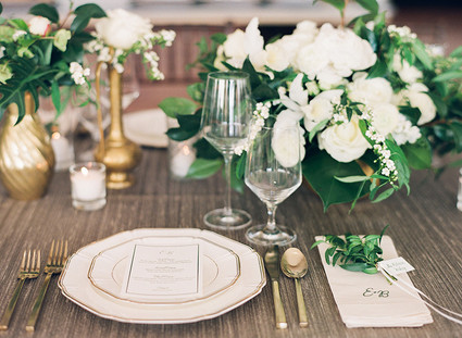 Gold and white wedding decor