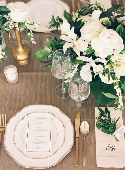 Gold and white wedding decor