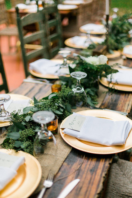 Rustic wedding tablescape