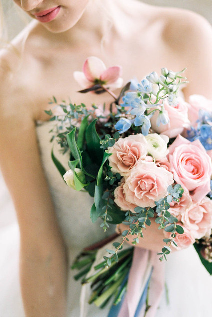 Rose quartz and serenity wedding inspiration