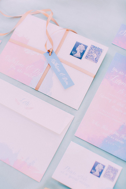 Rose quartz and serenity wedding inspiration