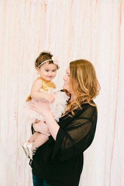 pink and gold first birthday