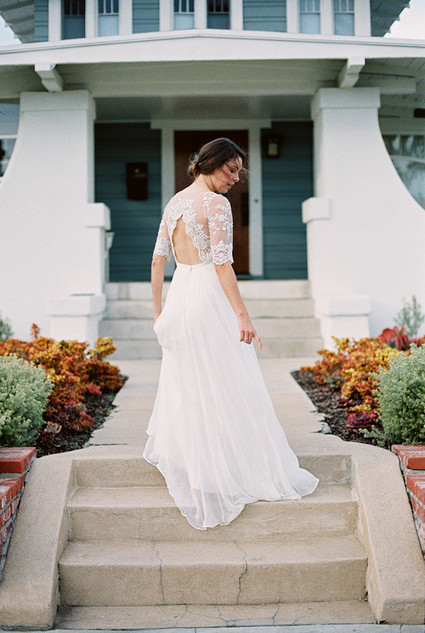 Open back lace wedding dress