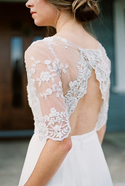 Open back lace wedding dress