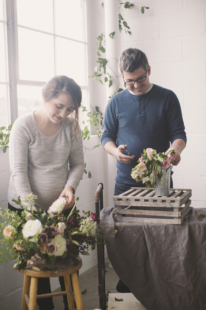 Floral studio maternity photos