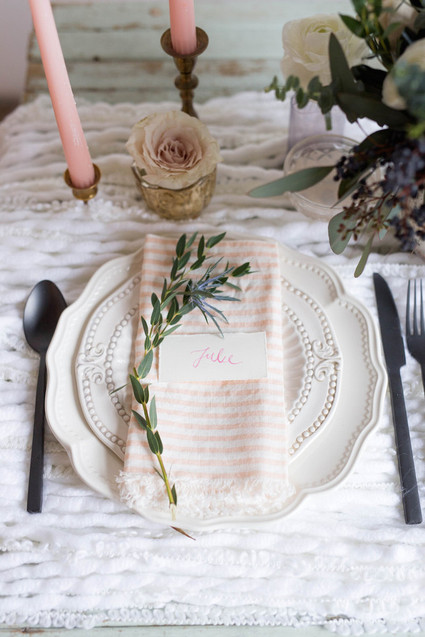 Blush vintage place setting