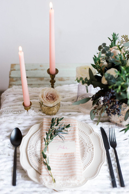 Blush vintage place setting