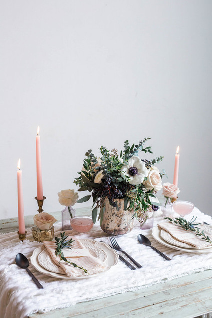Blush vintage place setting