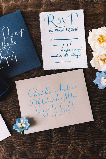 Blue spring wedding invitation