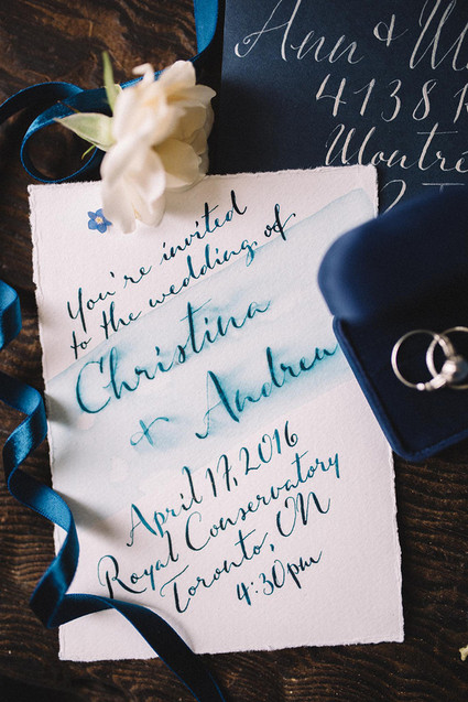 Blue calligraphy