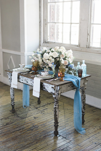 Vintage blue wedding inspiration Inspiration