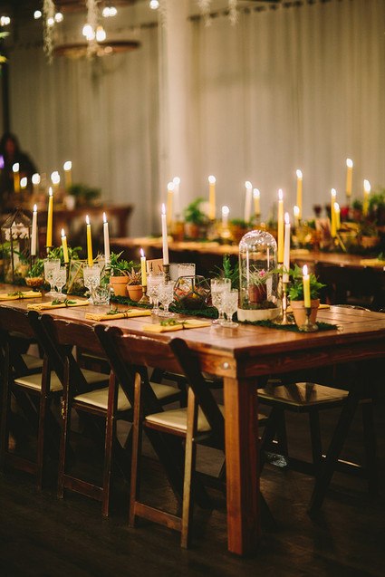 Rustic wedding reception decor