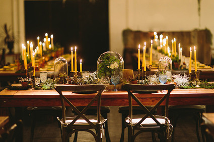 Rustic wedding reception decor
