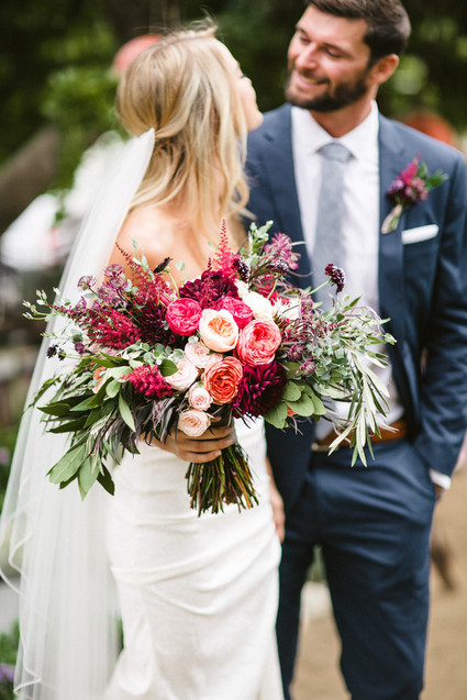 Fuchsia bridal bouquet