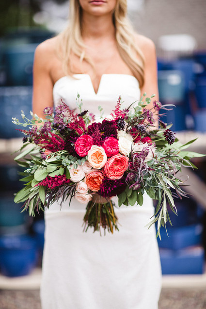 Fuchsia bridal bouquet