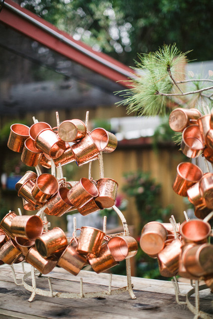 Copper monogrammed cups
