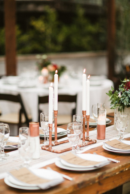 Copper tablescape details