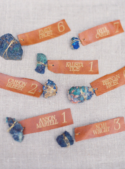 Indigo gems and leather secret cards