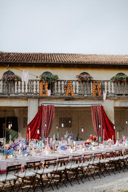 Colorful eclectic Italian wedding
