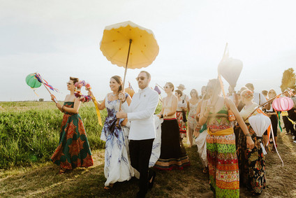 Colorful eclectic Italian wedding