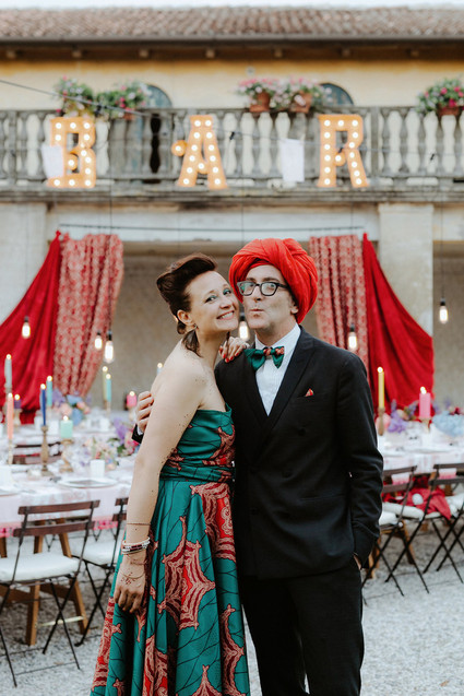 Colorful eclectic Italian wedding