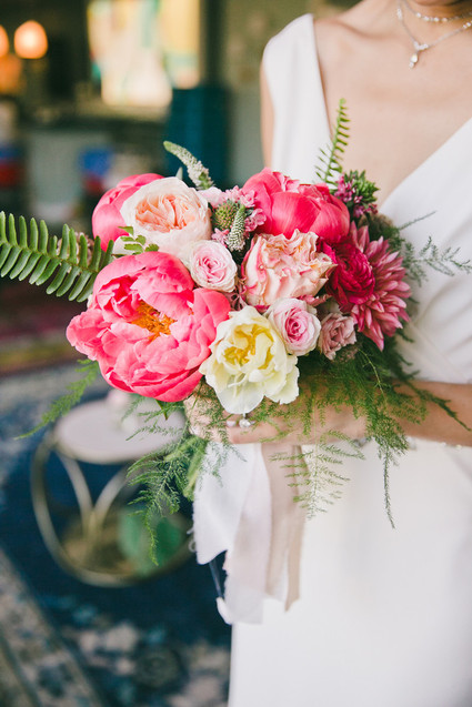 Colorful peony bouquet