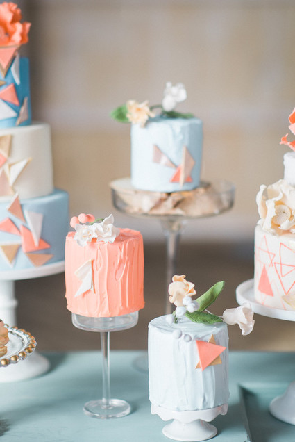 Modern geometric cake display