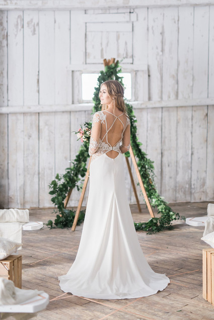Open back wedding gown