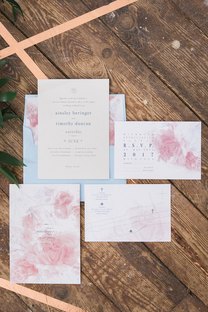 Floral wedding invitation