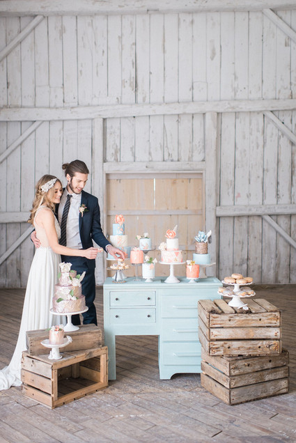 Modern geometric cake display