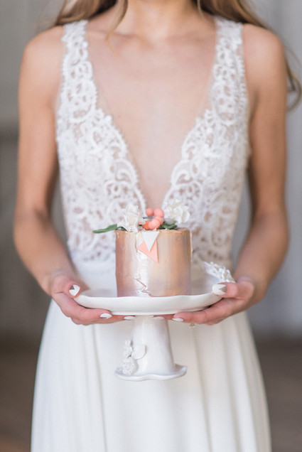 Gold wedding cake