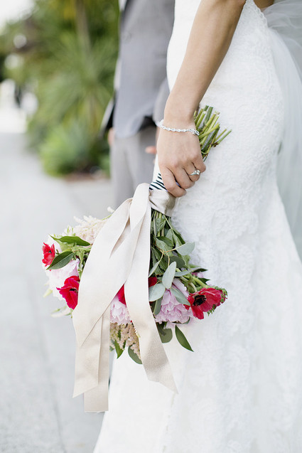 Red bridal bouquet