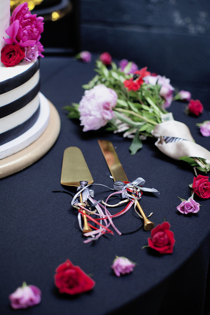 Black and white wedding cake