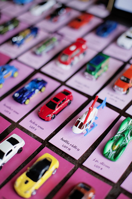 Toy car escort cards Inspiration