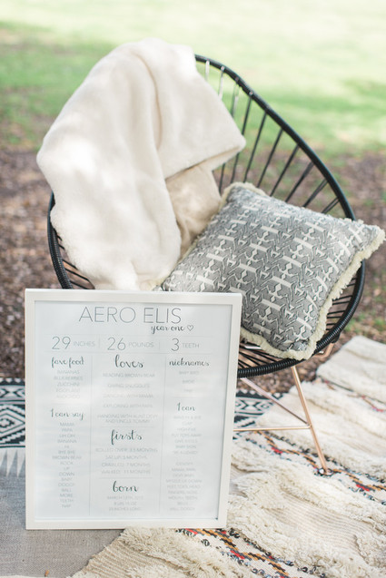 modern camp themed 1st birthday