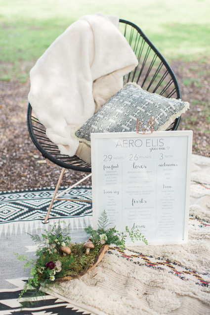 modern camp themed 1st birthday