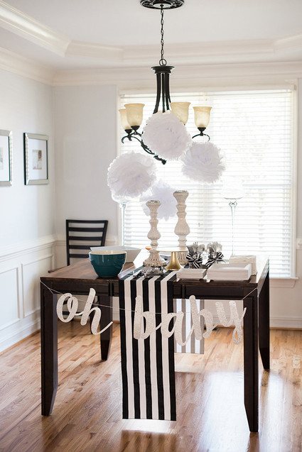black and white baby shower
