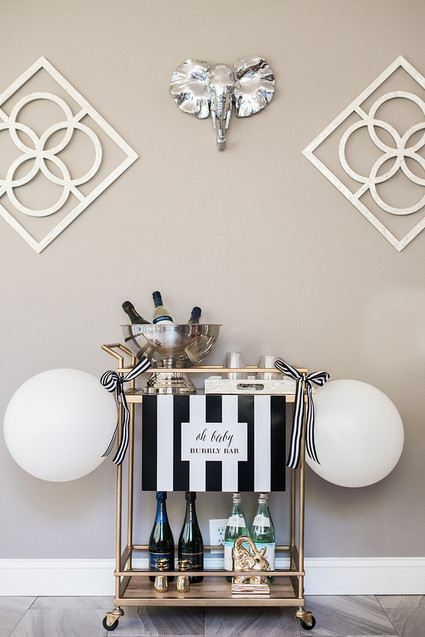 black and white baby shower