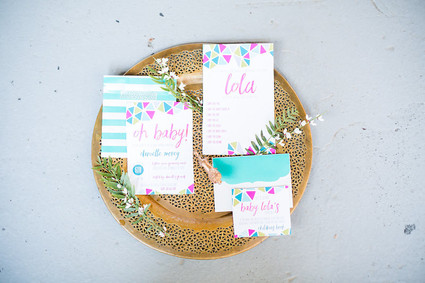 bright modern baby shower invites