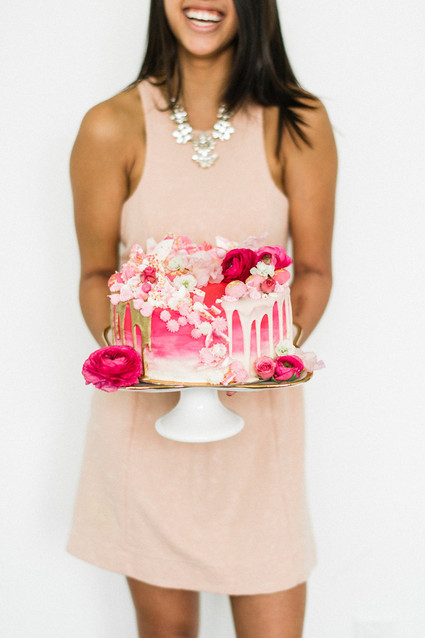 Pink wedding cake