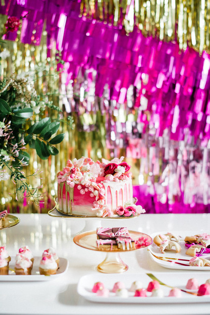 Hot pink and gold party ideas