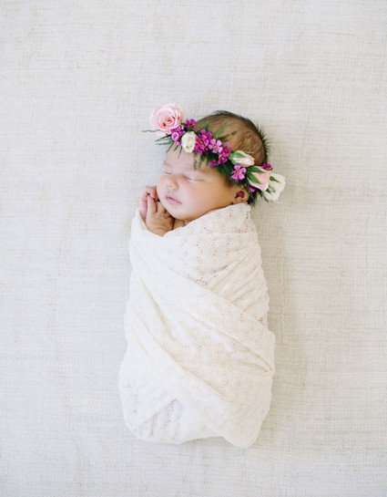 Flower crown newborn session