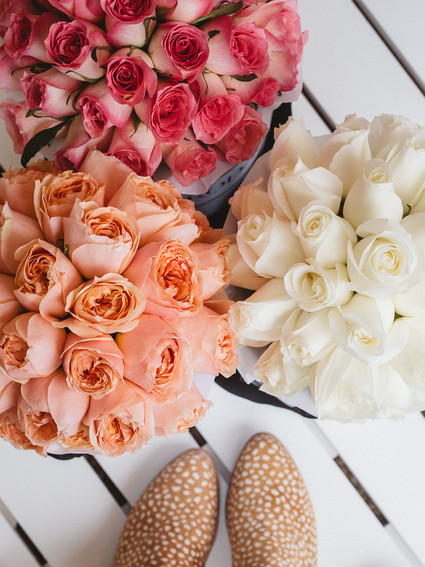 peach and pink roses