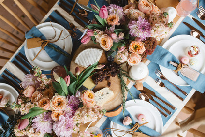 Blush and blue Mother's Day brunch Wedding Inspiration